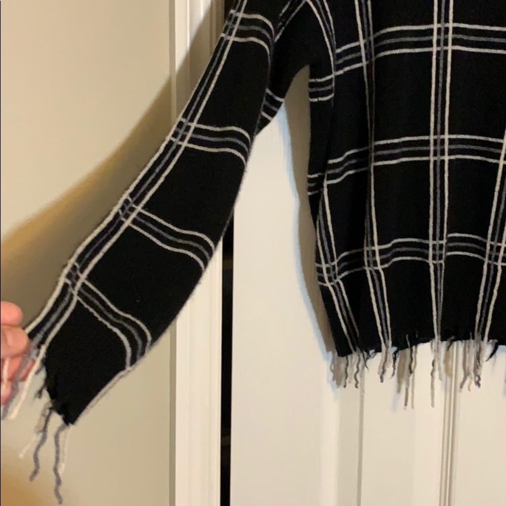 Scripted Distressed Striped Sweater - image 4